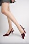St-002 Burgundy Patent Leather Daily 7 cm Heeled Shoes - 2