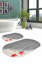 Digital Washable Modern Starfish Oval Bath Mat Toilet Set - 8