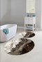 Digital Washable Non-Slip Base Marble Model Round Bath Mat Toilet Set - 3