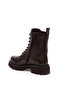 Brown Lace-Up Leather Boots 50300069-Vr029 - 4
