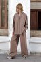 Women's Mink Linen Shirt and Pants Set - 3
