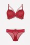 4485 Women's Supported Bra Panties Set-burgundy - 2