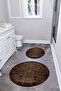 Digital Washable Non-Slip Base Classic Model Round Bath Mat Toilet Set - 7