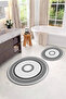 Digital Washable Non-Slip Base Classic Model Round Bath Mat Toilet Set - 4