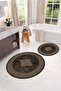 Classic Model Round Bath Mat Toilet Set with Digital Washable Frame - 4