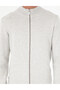 Light Gray Melange Regular Fit Zippered Knitwear Cardigan 50296442-Vr091 - 6
