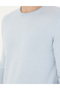 Light Blue Slim Fit Crew Neck Basic Sweater 50296575-Vr003 - 7