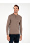 Mink Melange Slim Fit Polo Neck Basic Knitwear Sweater 50296623-Vr174 - 3