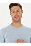 Light Blue Slim Fit Crew Neck Wool Blend Basic Knitwear Sweater 50270054-Vr003 - 2