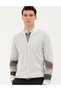 Ecru Slim Fit Zippered Knitwear Cardigan 50278102-Vr019 - 3