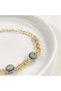 Fullyx Triple Society Eye Evil Eye Beaded Bracelet 17+5 cm Gold - Gold Yellow - 3