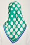 Green-white Polka Dot Pattern Sura Silk Scarf 9156-86 - 4