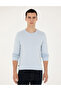 Light Blue Slim Fit Crew Neck Basic Sweater 50296575-Vr003 - 3