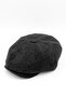 Men's Plaid Patterned Anthracite Wool Italian Cap Hat - 2