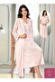 Women's Powder Lace Special Design Cotton Combed Maternity Maternity Dressing Gown Nightgown Set - 3