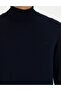 Navy Blue Slim Fit Turtleneck Wool Blended Basic Knitwear Sweater 50257302-Vr033 - 7