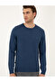 Indigo Melange Slim Fit Crew Neck Basic Knitwear Sweater 50296575-Vr155 - 3