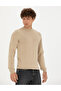 Stone Melange Slim Fit Quarter Collar Basic Knitwear Sweater 50276158-Vr225 - 3