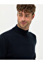 Navy Blue Slim Fit Half Turtleneck Basic Knitwear Sweater 50276161-Vr033 - 2