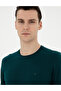 Green Slim Fit Crew Neck Wool Blend Basic Knitwear Sweater 50270054-Vr054 - 2