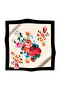 Women's Twill Silk Scarf Black Cream - 2