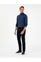 Navy Blue Slim Fit Lace-Up Canvas Trousers 50296178-Vr033