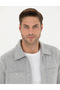 Gray Melange Classic Collar Double Pocket Regular Fit Knitted Shirt Jacket 50280182-Vr086 - 2