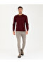 Red Slim Fit Crew Neck Wool Blend Basic Knitwear Sweater 50270054-Vr030 - 4