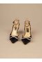 Select 606 Satin Heeled Shoes with Stone Detail (9.5Cm) Black Satin - 3