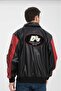 Leather Jacket with Embroidery and Printed Back, Oversize - 2
