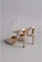 Select 649 women's evening shoes (heel height: 10 cm) nude satin - 6