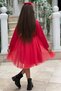 Top Suede Bottom Dreamy Tulle Fabric Girls' Red Dress with Buckle Is a Gift - 6
