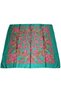 Pink Floral Patterned Square Cut Nile Green Scarf - 90X90 - 2