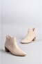 SEÇ 1005 Genuine Leather Ankle-Length WOMEN'S BOOT CREAM - 6