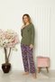 Fashion Line Women Combed Cotton Long Sleeve Pajamas Suit 4101 - 3