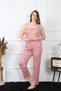 Fashion Line Women's Plus Size Salmon Rope Strap Pajama Set 202198 - 3