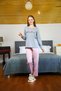 Moda Line Women's Combed Cotton Long Sleeve Pajama Set 4118 - 2