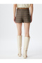 Pleated Mini Skirt with Low Waist Belt - 4