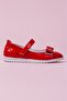 Girl's Red Soft Leather School Shoes - 4