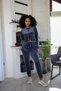 Fashion Line Women's Velvet Hooded Tracksuit Set 9054 - 3