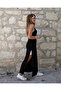 Viscose Maxi Dress - Double with Slit Detail, Pocket and Inner Included - 6