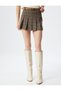 Pleated Mini Skirt with Low Waist Belt - 3