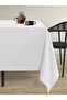 Velvet Textured Snow White Carefree Tablecloth