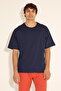 Men's Comfort Fit Crew Neck Navy Blue T-Shirt 50287046-Vr033 - 5