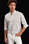 Gray Striped Regular Fit Groom Shirt - 2