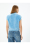 Sleeveless Stand Collar Plush Sweater - 4