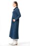 Long Sleeve Sevda Wide Neck Autumn and Winter Knitwear Dress with Pockets Indigo Indg - 6