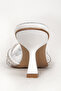 Women's Knitted Embellished Embellished Low Heel Slippers Genuine Leather Zy 7583 White - 5