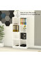 Wooden Display Shelves with 8 Storage Compartment, Freestanding Files, Showpieces, White - 3