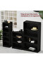 Wooden Storage Display Shelves 5-Tier Freestanding, Black - 3